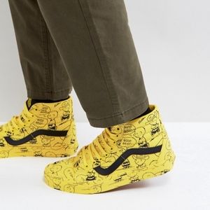 vans peanuts sk8 hi yellow